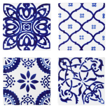 Bases para Copos Azulejos (Conjunto de 4)