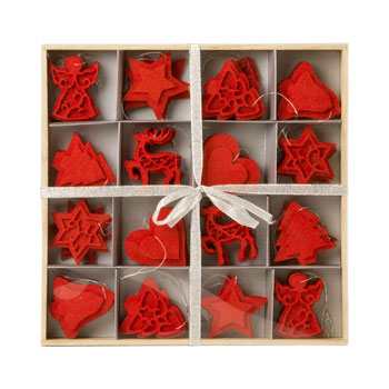 Caixa de Enfeites de Natal Feltro (48 Unidades)