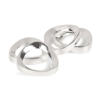 Argolas de Guardanapos Triângulo Prata (Conjunto de 4)