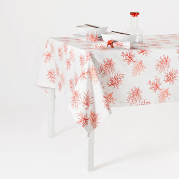 Mantel y Servilleta Coral