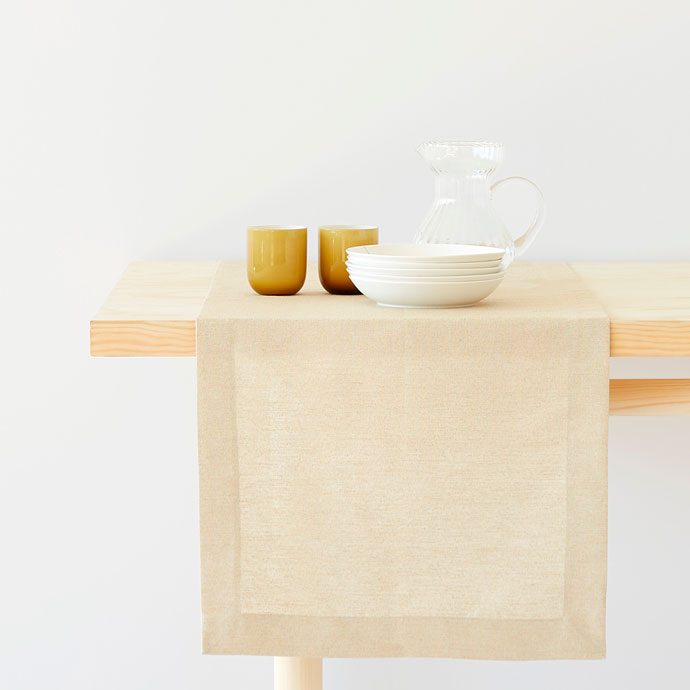 Zara LINEN AND COTTON GOLD TABLE RUNNER