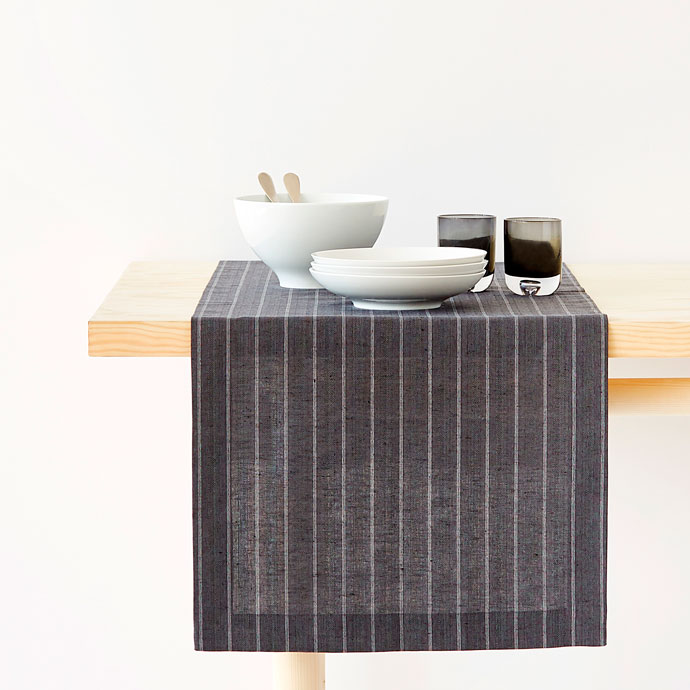 Zara PIN STRIPED LINEN AND COTTON TABLE RUNNER