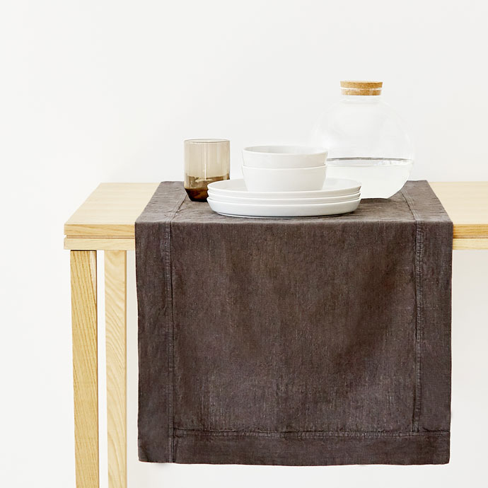 Zara FADED LINEN TABLE RUNNER