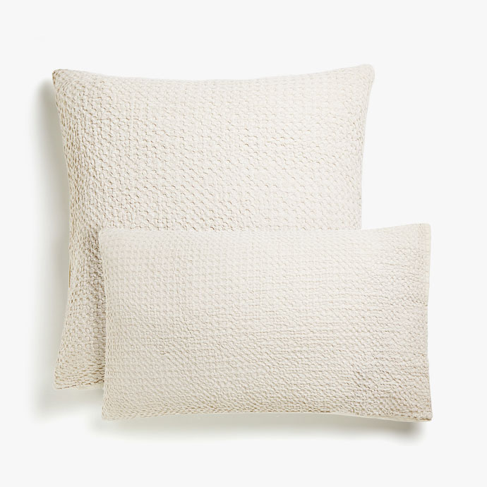 Zara Washed percale waffle knit pillowcase