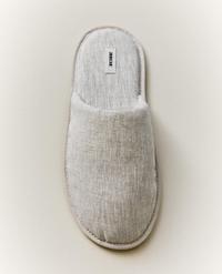 LINEN MULE SLIPPERS