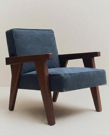 WALNUT UPHOLSTERED LINEN ACCENT CHAIR ZARA HOME BY BLASCO