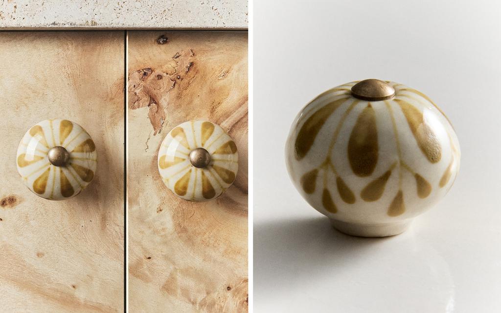 PACK OF CERAMIC FLOWER DOOR KNOBS (PACK OF 2)