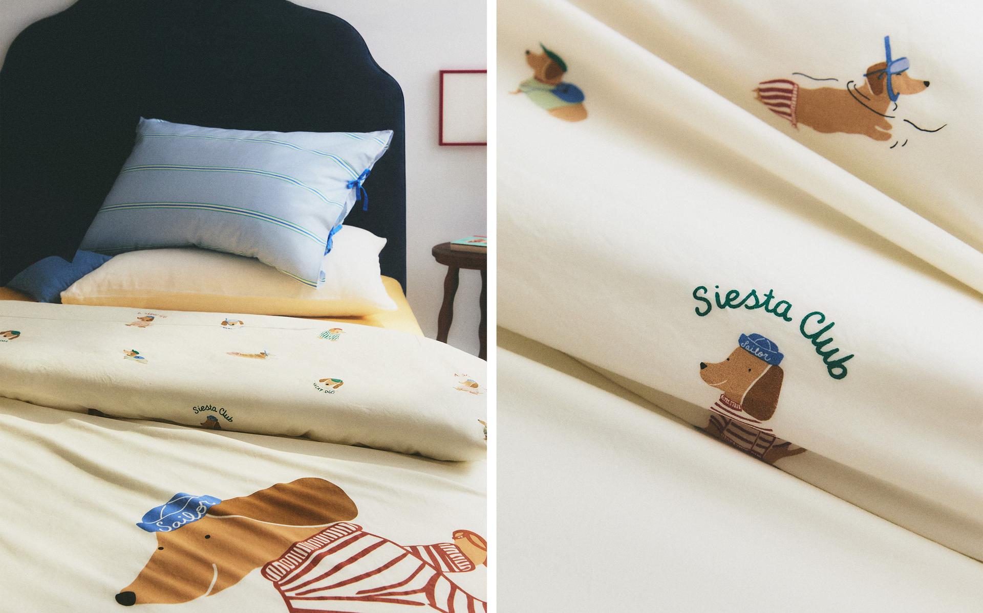 DOG PRINT CHILDREN'S REVERSIBLE DUVET COVER