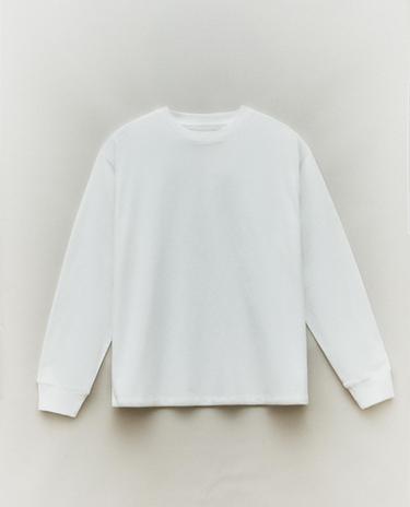 KATOENEN JERSEY T-SHIRT MET LANGE MOUW