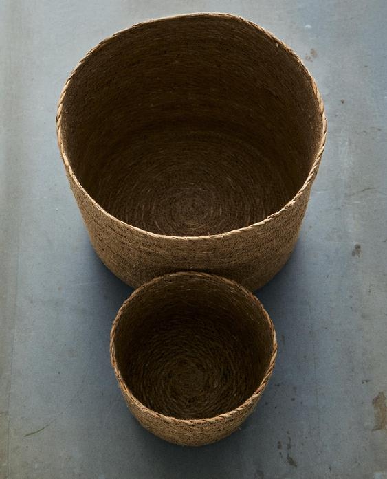 CYLINDRICAL SEAGRASS BASKET