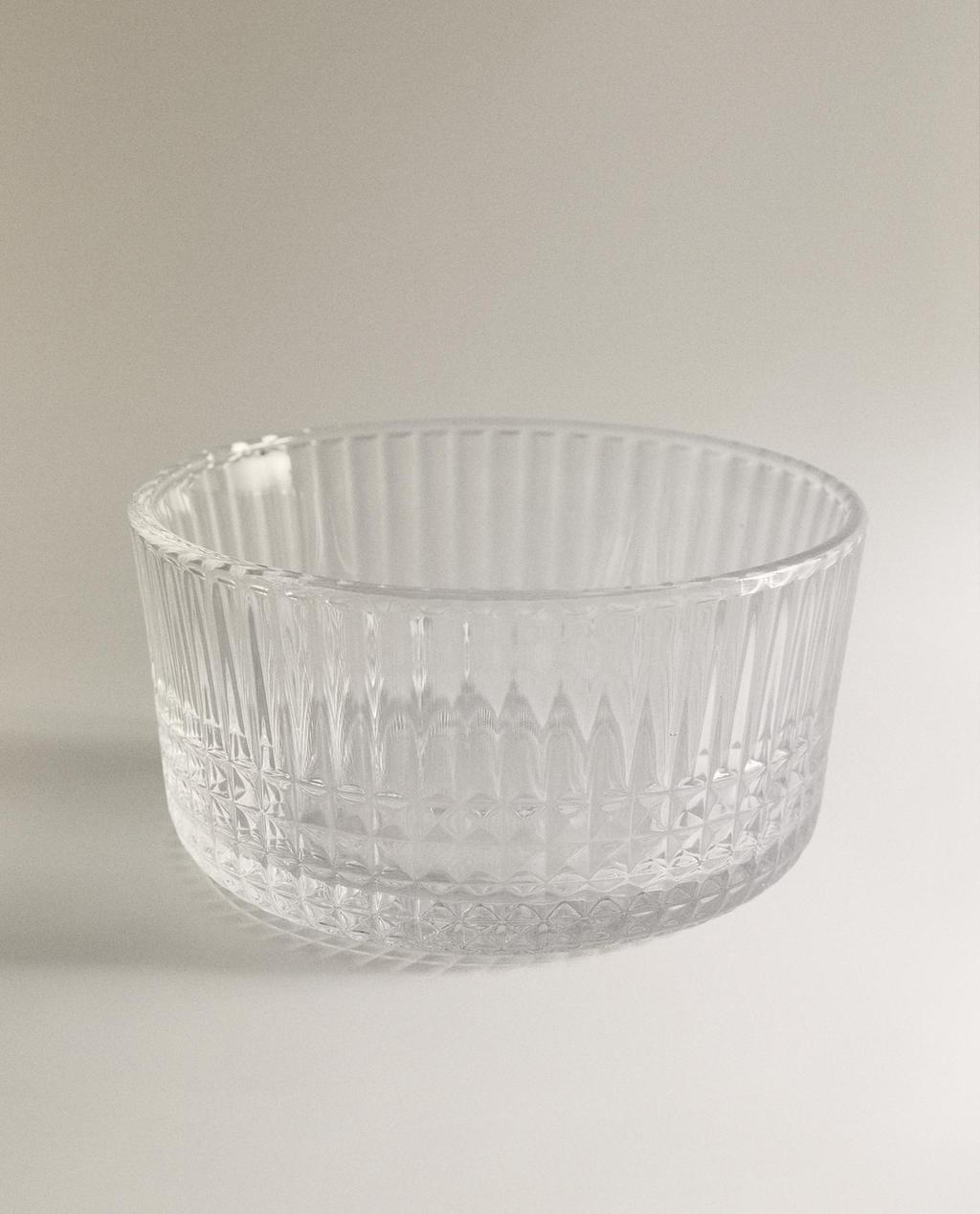 MINI BOL EN VERRE AVEC RELIEF GÉOMÉTRIQUE