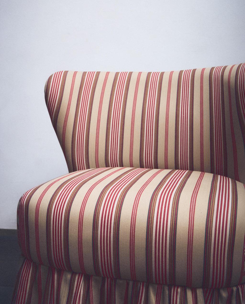 STRIPED ARMCHAIR WITH RUFFLE | KATHARINE POLE