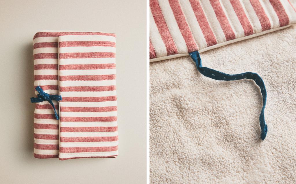 PORTABLE STRIPED BABY CHANGING MAT