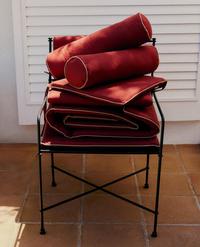 FORGED METAL ACCENT CHAIR WITH CUSHIONS