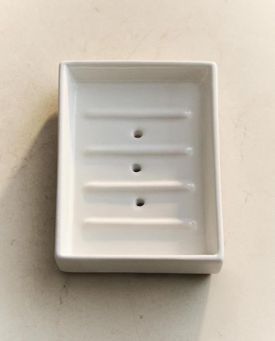 PORTASAPONE DA BAGNO IN MAIOLICA BIANCA