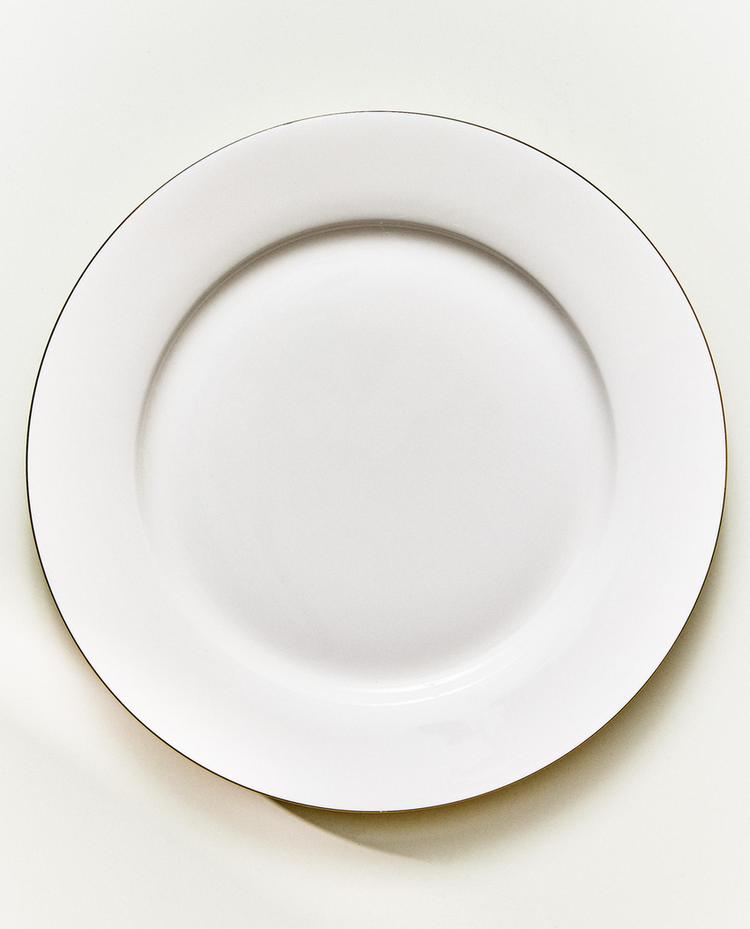 PIATTO PIANO IN BONE CHINA CON BORDO