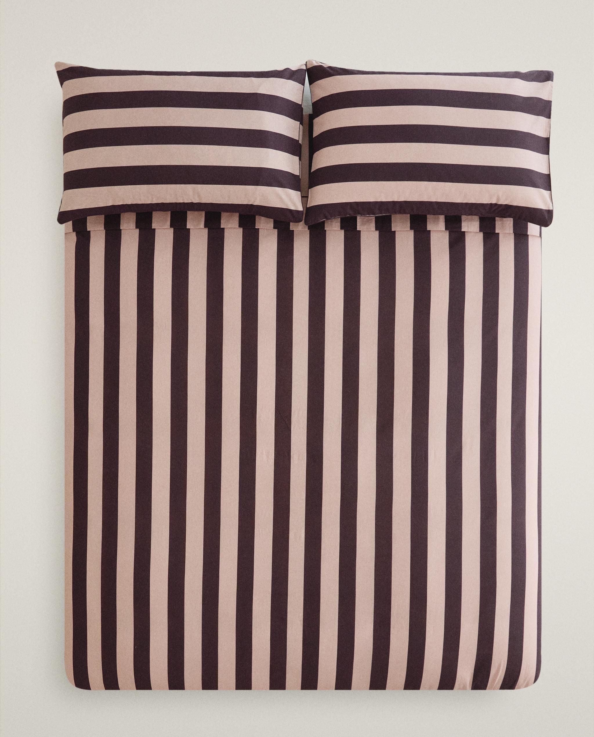 ウォッシュ加工コットン ストライプ 掛け布団カバー | Zara Home 日本