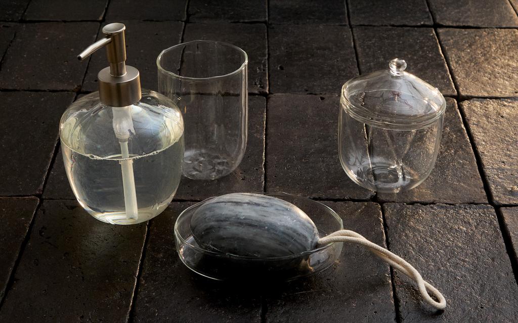IRREGULAR BOROSILICATE BATHROOM SET