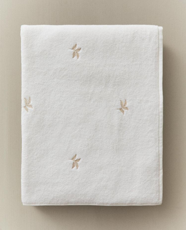 LEAF PRINT COTTON BATH TOWEL