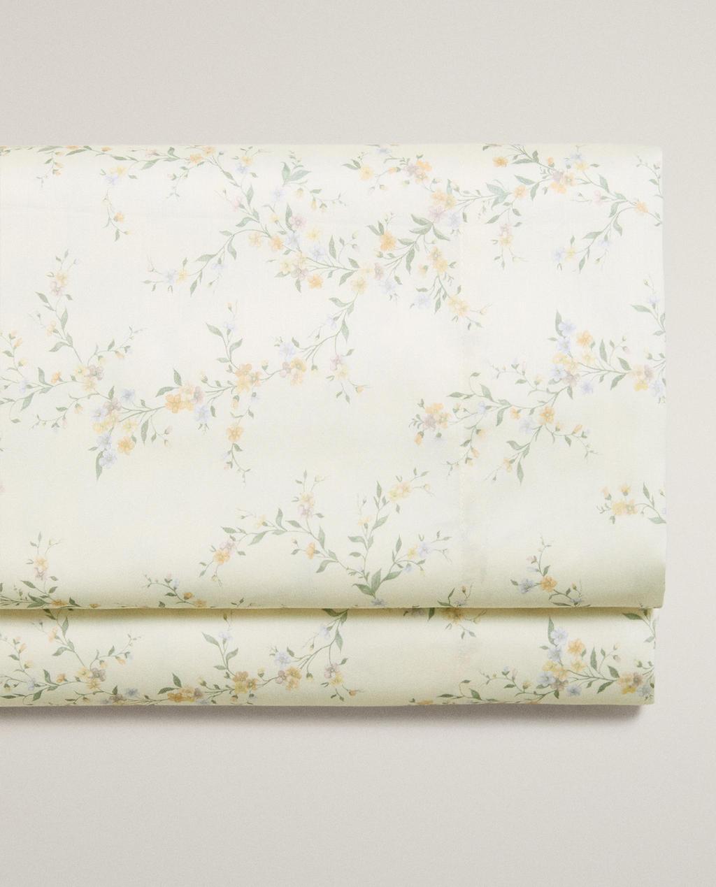 DRAP DE DESSUS SATIN FLORAL