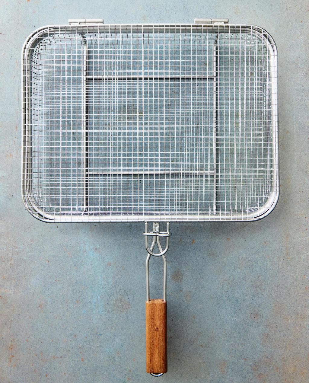 ROESTVRIJSTALEN GROENTEGRILL VOOR DE BARBECUE