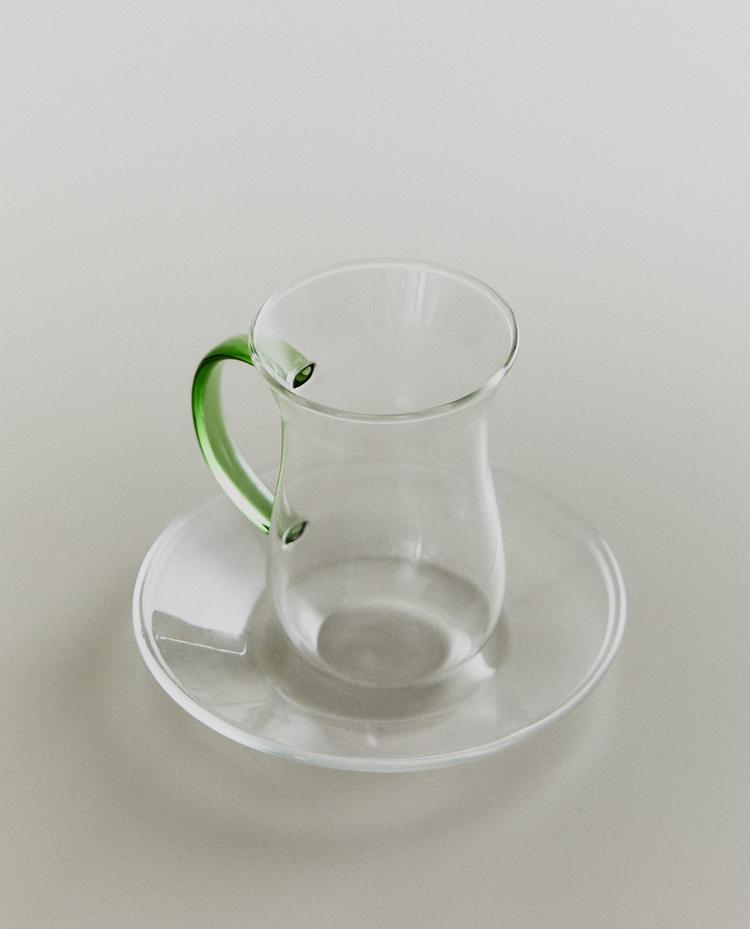 BOROSILICATE TUMBLER AND SAUCER