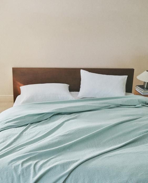 CHECK SEERSUCKER DUVET COVER