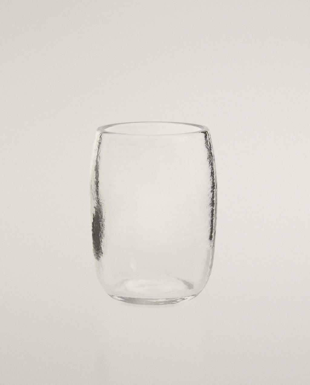 GOBELET PORTE-BROSSES À DENTS EN VERRE TEXTURÉ