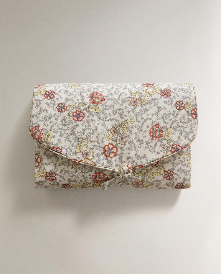 PORTABLE FLORAL BABY CHANGING MAT