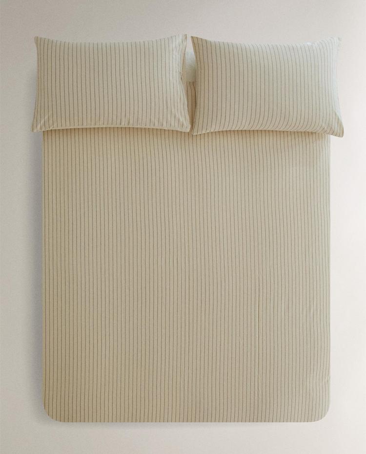 STRIPED CREASED COTTON DUVET COVER