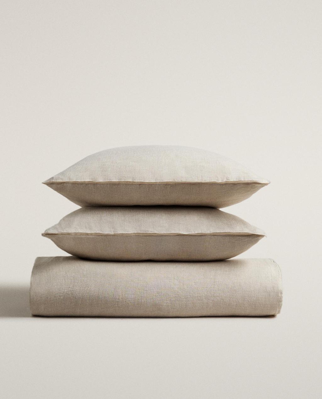 WASHED LINEN DUVET COVER (160 GxM²)