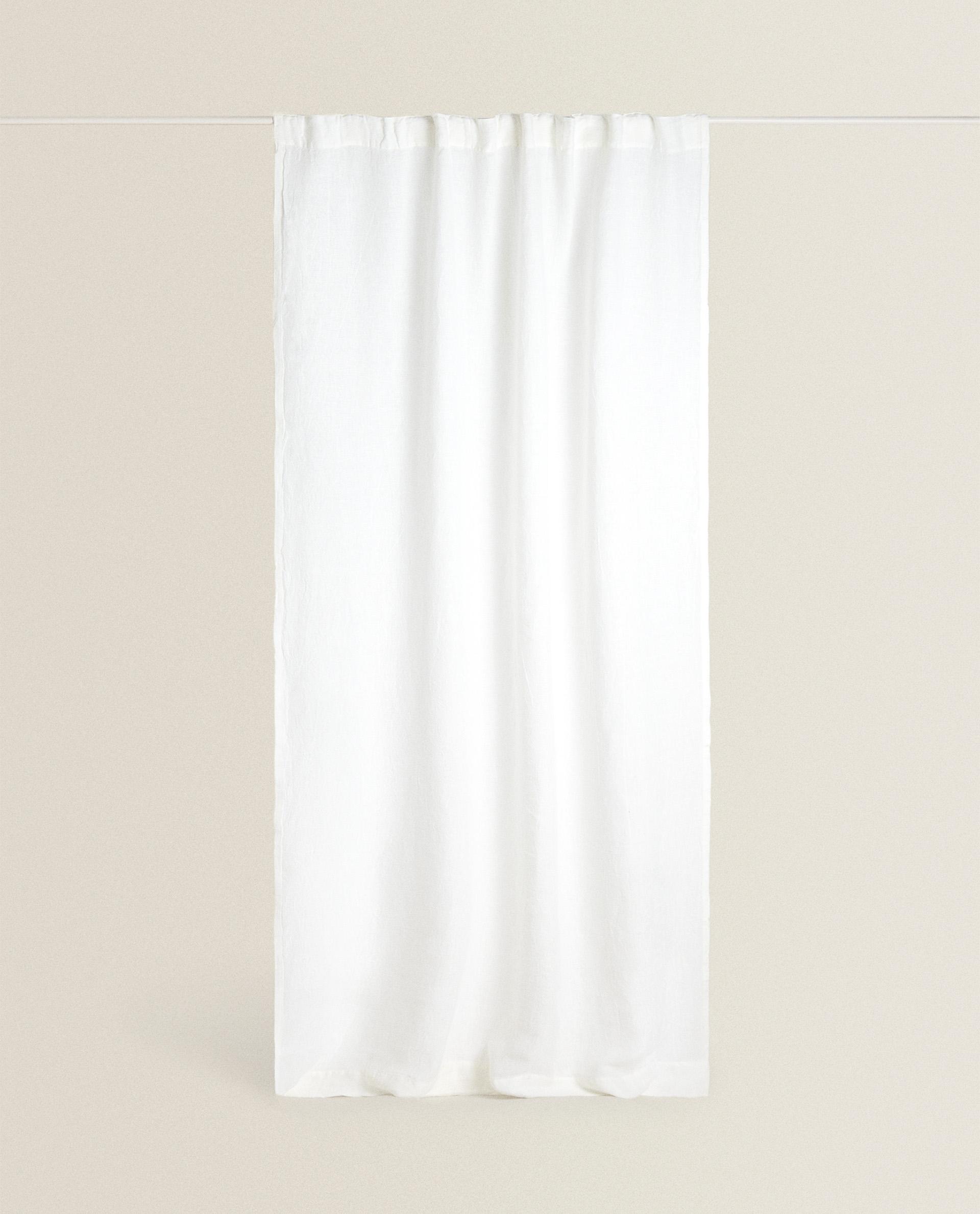 不透明度：高 ホワイトリネン カーテン | Zara Home 日本/Japan
