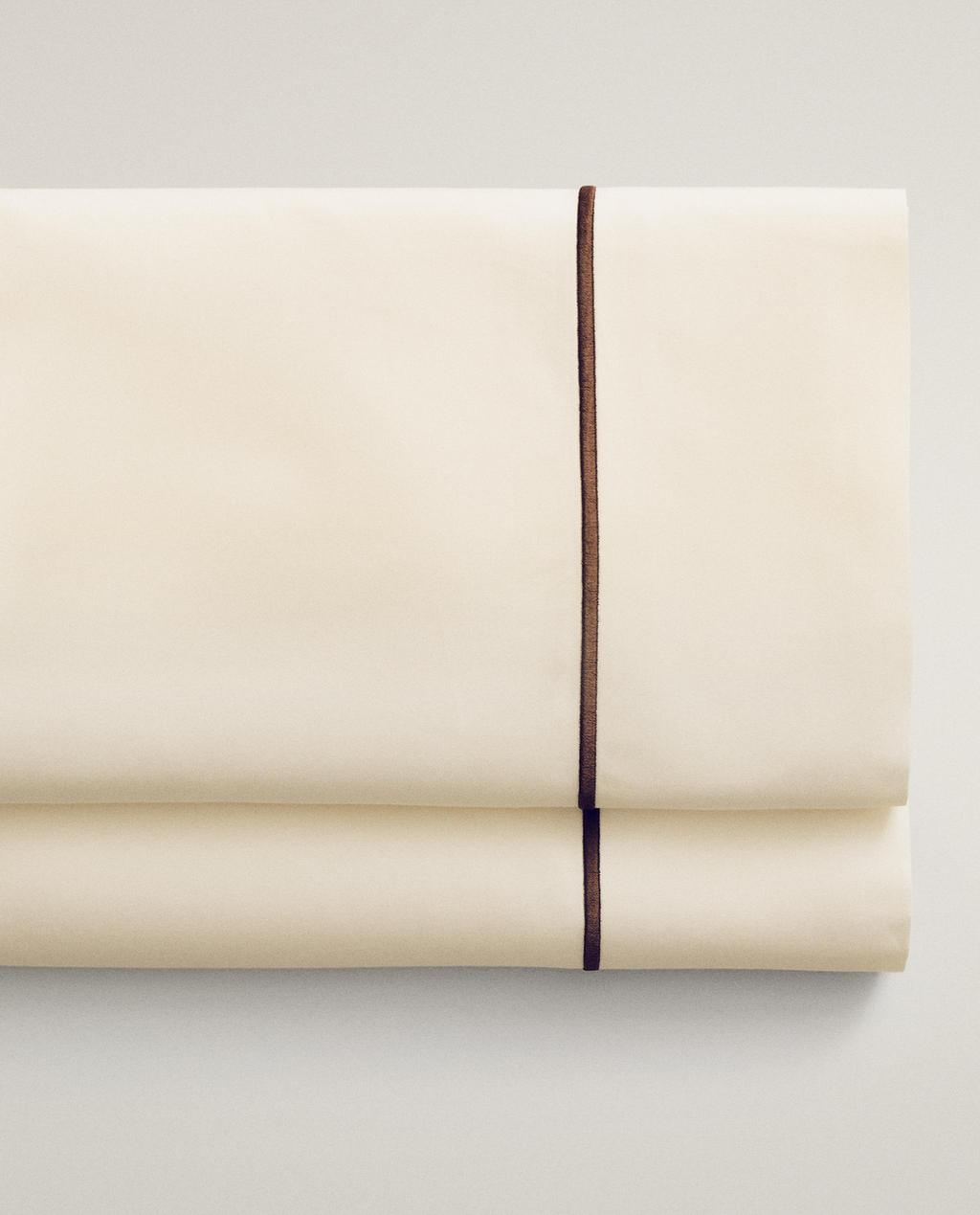 (400 THREAD COUNT) SATEEN FLAT SHEET WITH SCALLOP TRIM