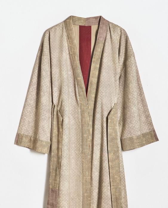 DRESSING GOWN WITH CONTRAST PRINTS | KATHARINE POLE