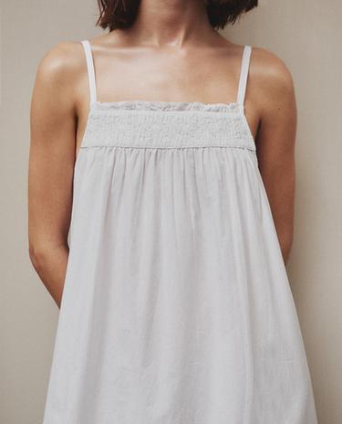 CAMISÓN ALGODÓN FRUNCIDO