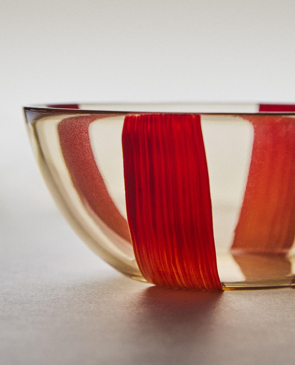 BOL EN VERRE À RAYURES