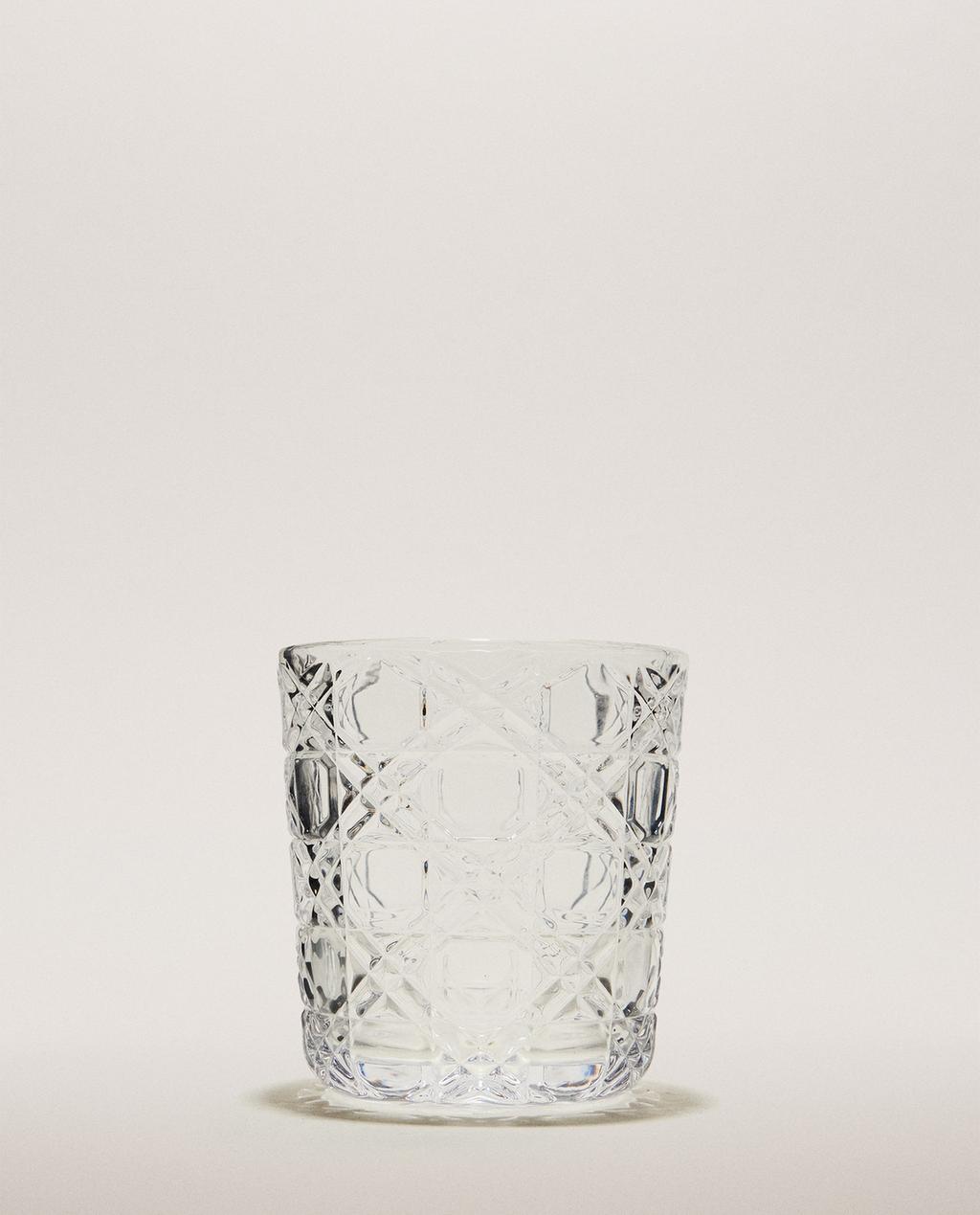 RAISED DESIGN GLASS TUMBLER