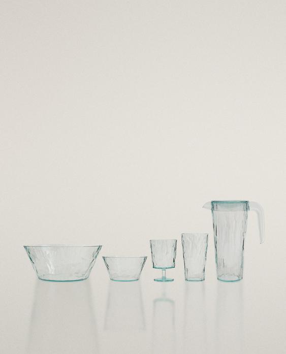 LOT DE VERRES EFFET DIAMANT