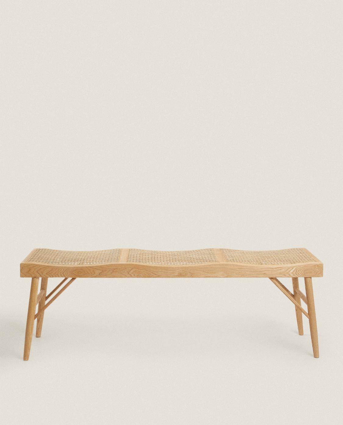 Zara Home Wood and Rattan Bench