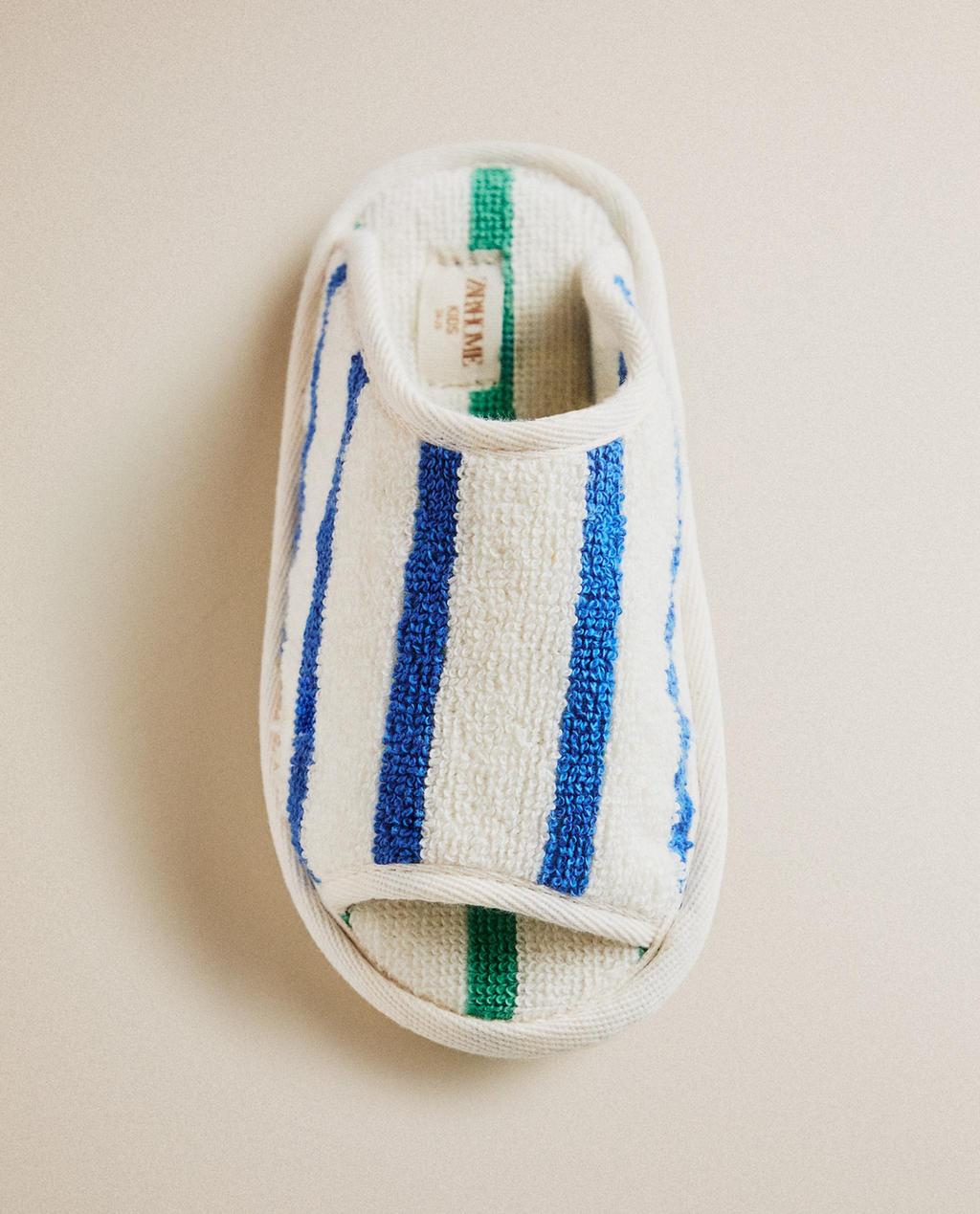 KIDS' STRIPED BATH TOWEL SLIPPERS