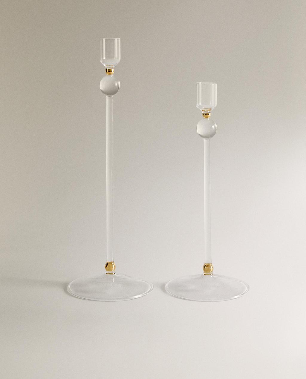 CANDLEHOLDER WITH GOLD DETAIL