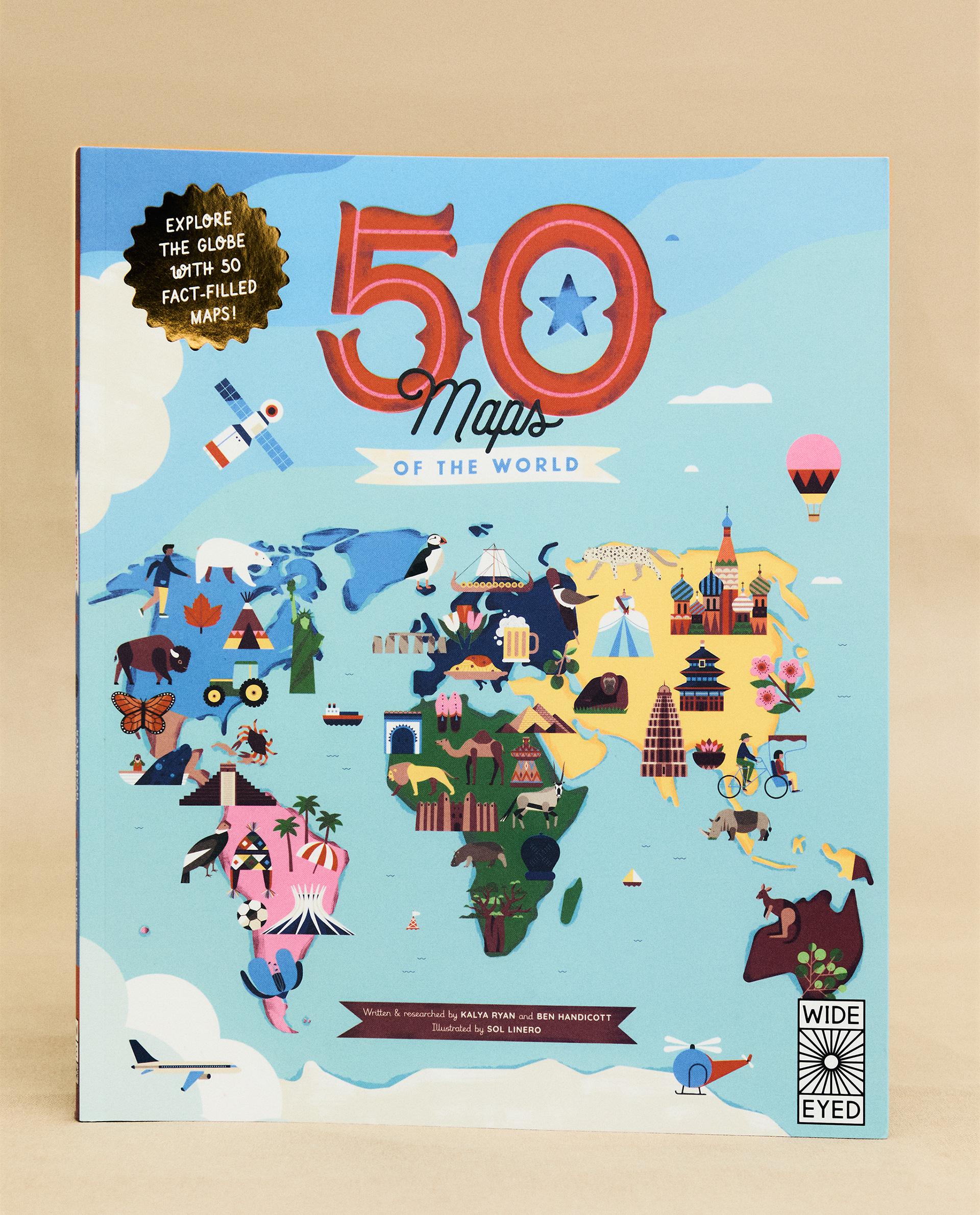 BARNBOK 50 MAPS OF THE WORLD (ENGELSKA)