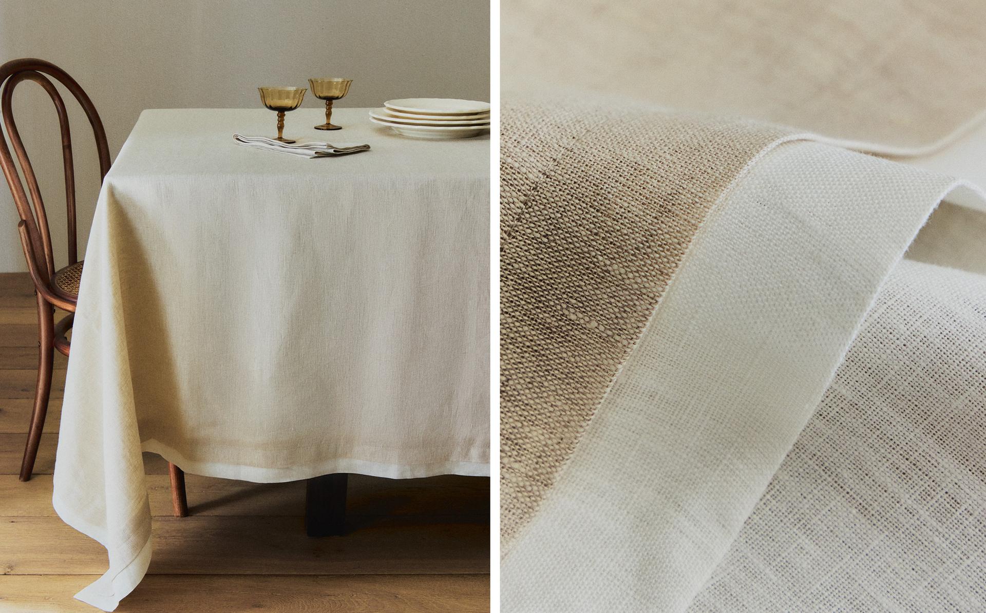 DOUBLE-FABRIC LINEN TABLECLOTH