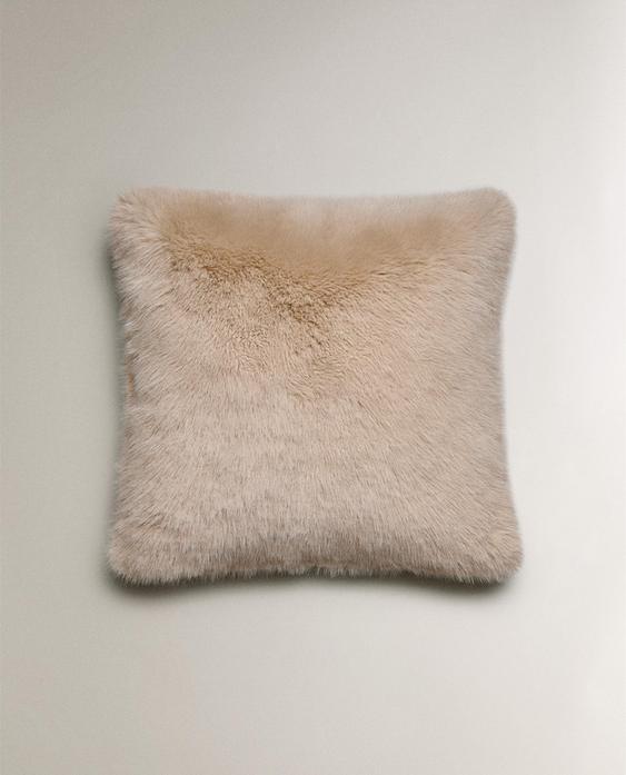 LONG PILE FAUX FUR CUSHION COVER
