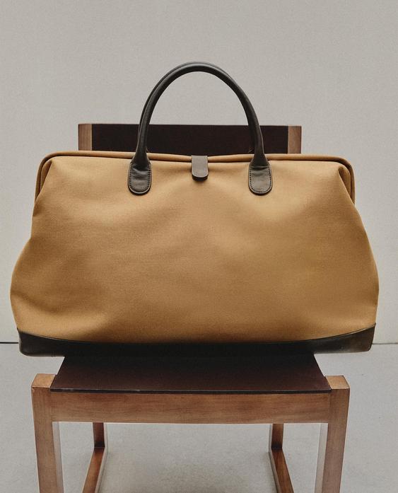 COTTON TRAVEL BAG WITH BUTTON