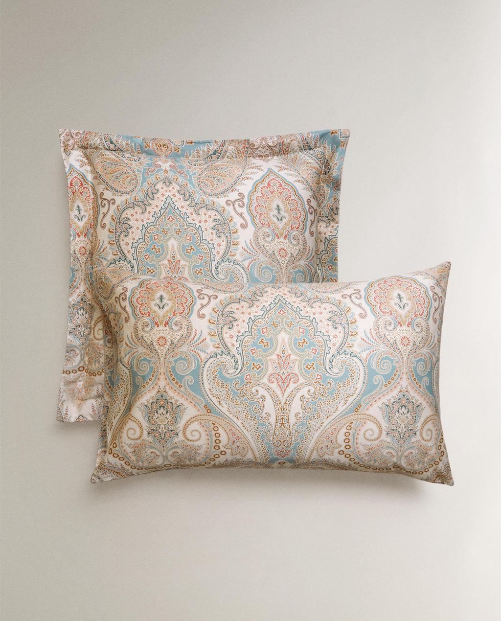 KOPFKISSENBEZUG AUS SATIN MIT PAISLEY-MUSTER