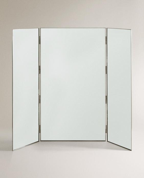 TRIPTYCH MIRROR WITH METAL FRAME