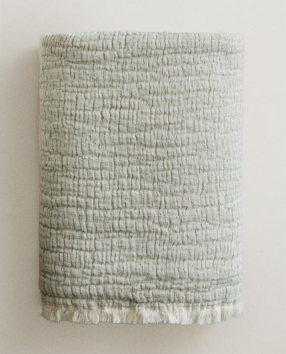 TEXTURED JACQUARD THROW