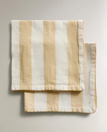 PACK SERVILLETAS HILO TINTADO RAYAS (PACK DE 2)