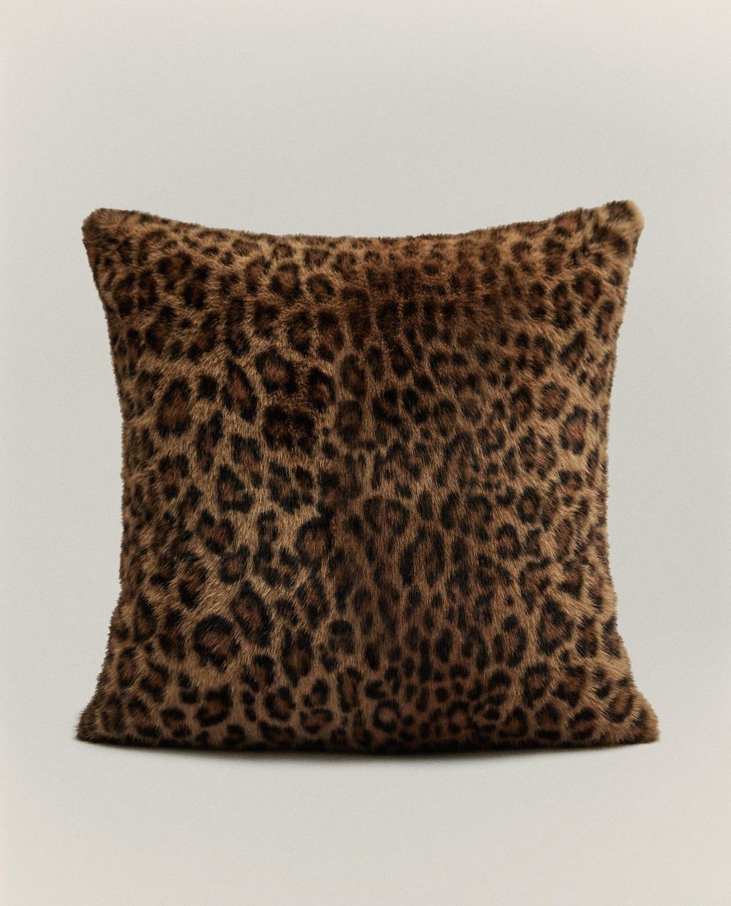 ANIMAL PRINT FAUX FUR CUSHION COVER